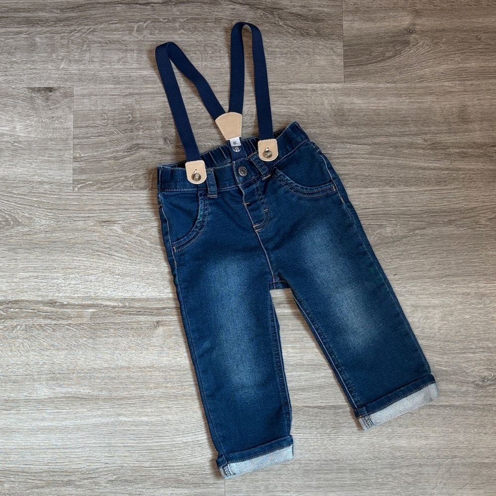 Cat & Jack baby boys suspender pants